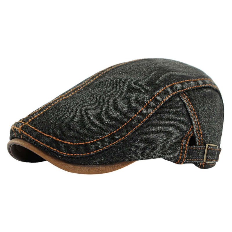 Sterling Denim Flat Cap™ Low Crown Denim Contrast Stitch