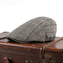 Sterling Herringbone Cotton Knitted Flat Cap™ Lawton Cotton Brim