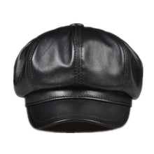 Sterling La Spezia™ Newsboy Cap Black Leather Eight Panel