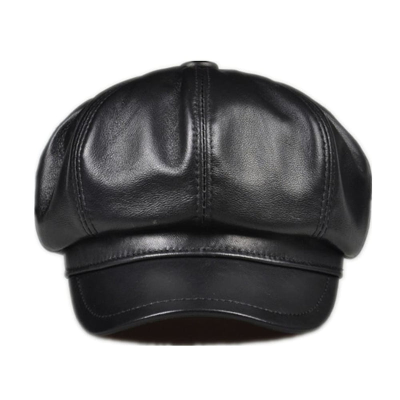 Sterling La Spezia™ Newsboy Cap Black Leather Eight Panel