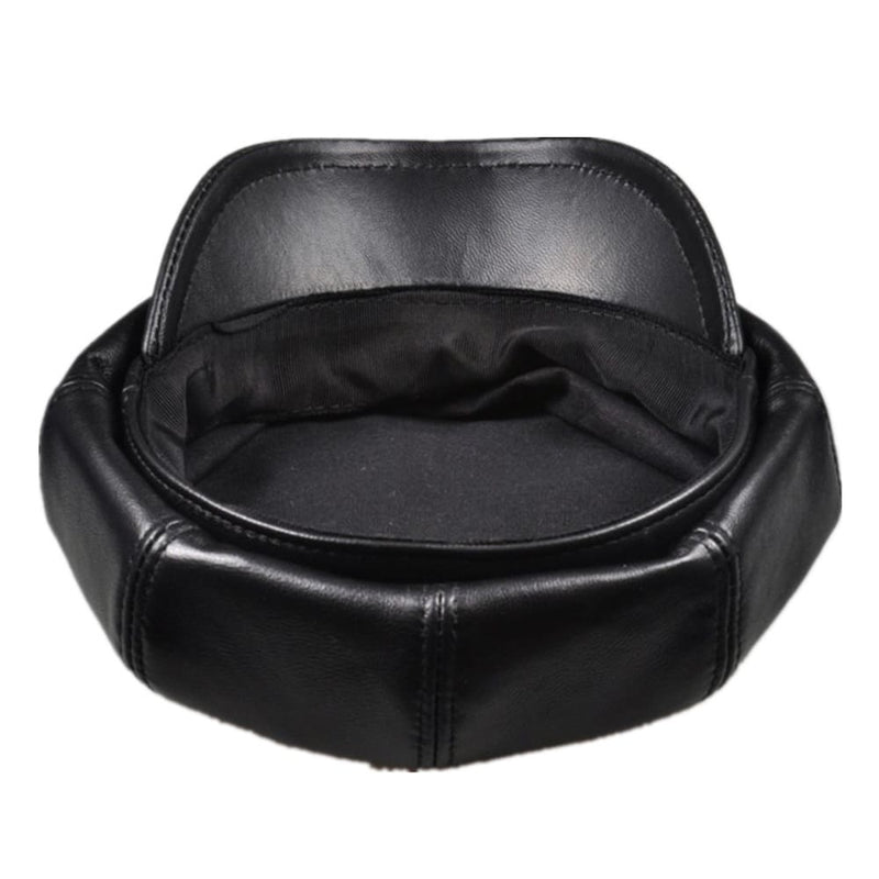 Sterling La Spezia™ Newsboy Cap Black Leather Eight Panel