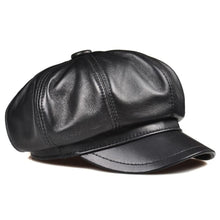 Sterling La Spezia™ Newsboy Cap Black Leather Eight Panel