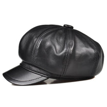 Sterling La Spezia™ Newsboy Cap Black Leather Eight Panel