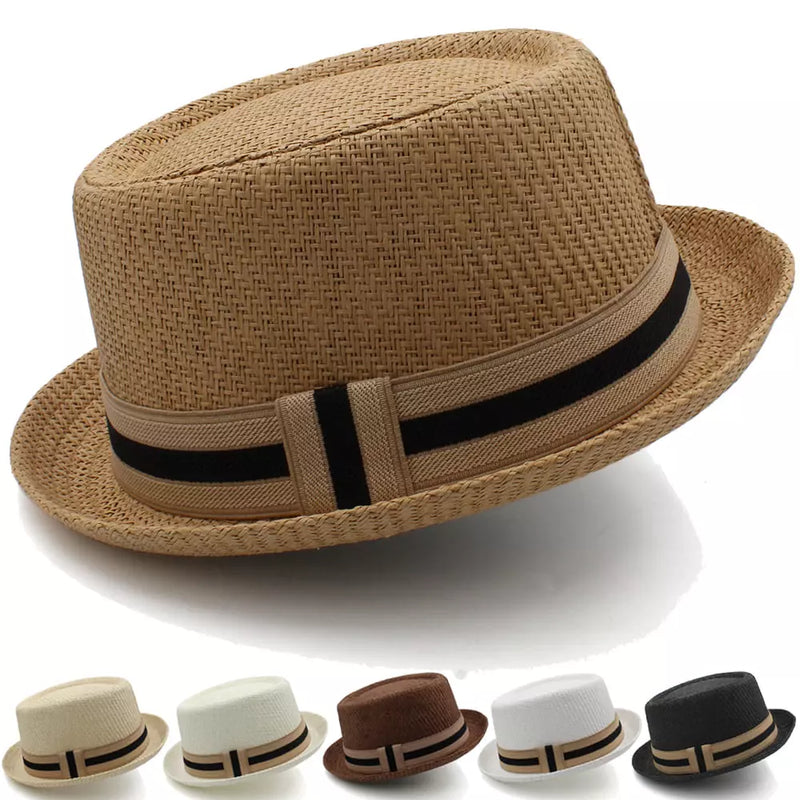 Sterling Lambert Porkpie Hat™ Felt Look Flat Crown Band