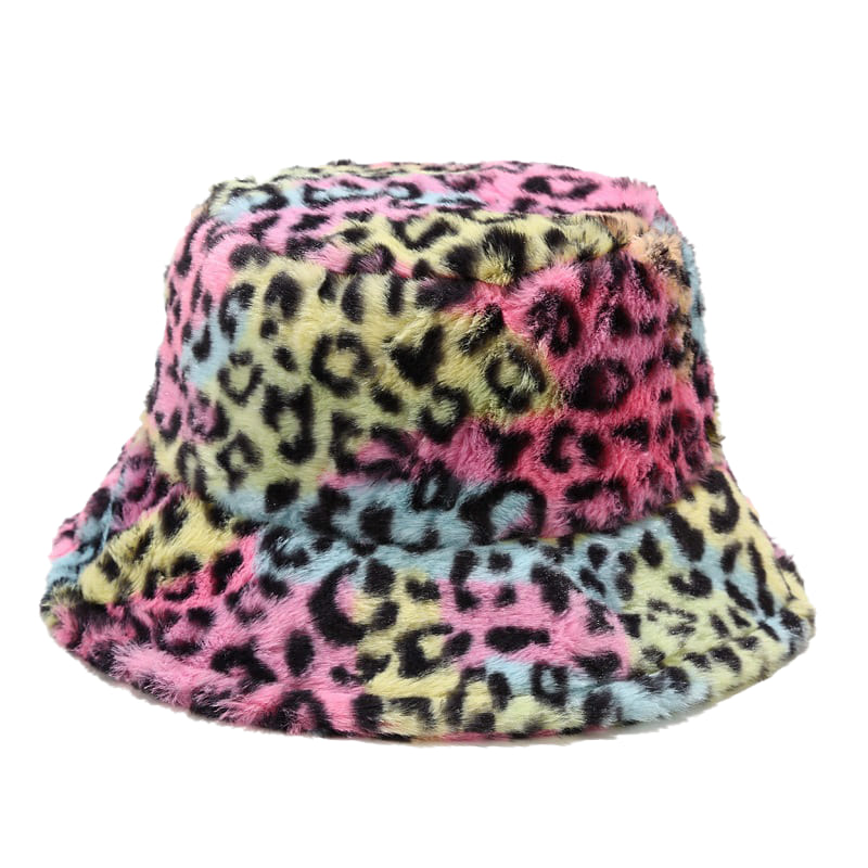 Sterling Leopard Print Fur Bucket Hat™ Soft Fleece Adjustable