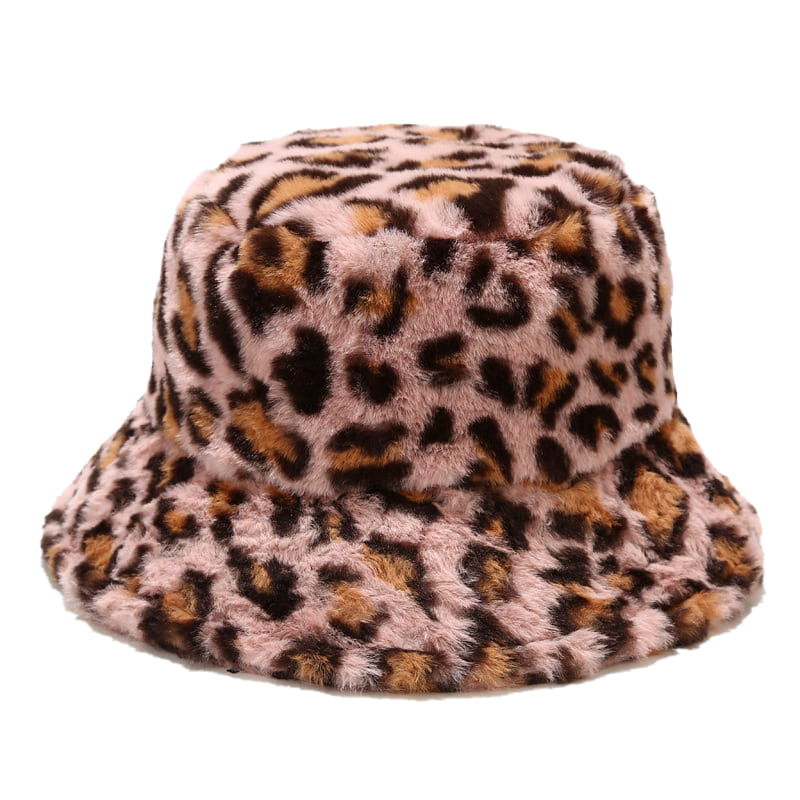 Sterling Leopard Print Fur Bucket Hat™ Soft Fleece Adjustable