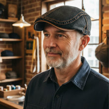 Sterling Denim Flat Cap™ Low Crown Denim Contrast Stitch