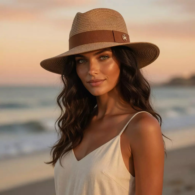 Sterling Maracaibo Summer Straw Fedora Hat™ Pinched Crown Band