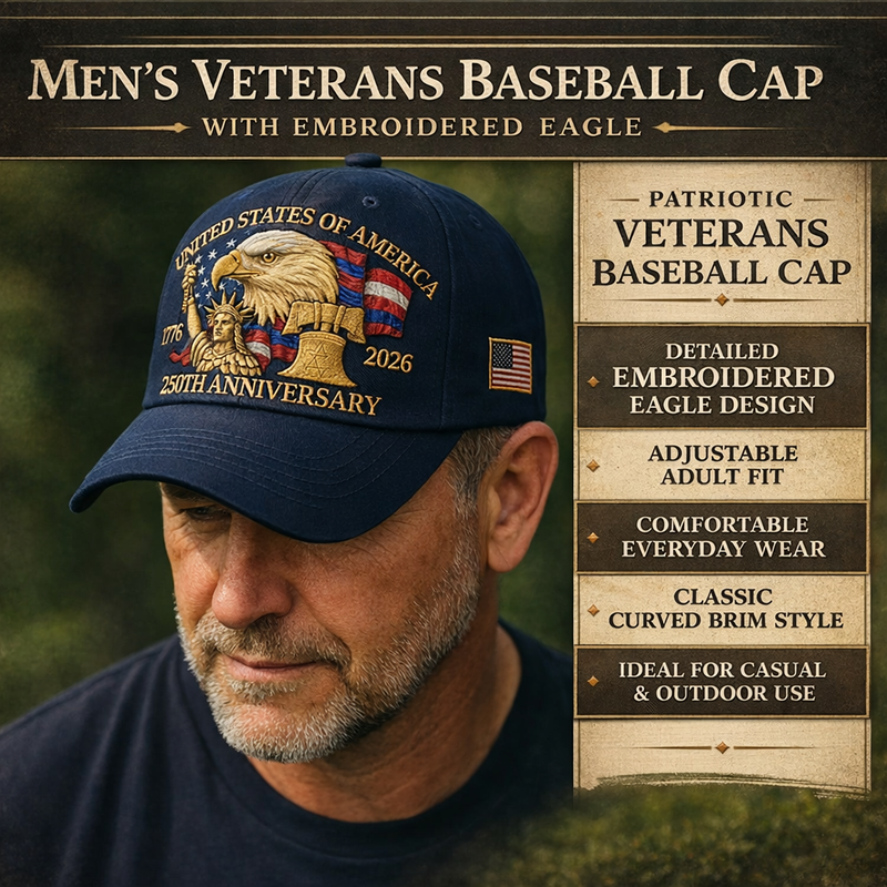 Sterling Patriotic Eagle™ Baseball Cap Curved Brim Patch