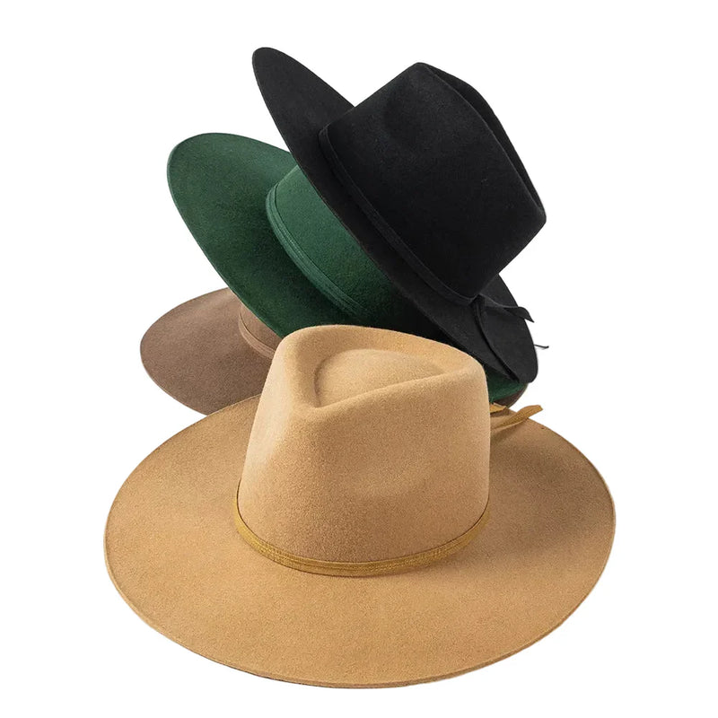 Sterling Morgan Wool™ Fedora Hat Wide Brim With Ribbon Band