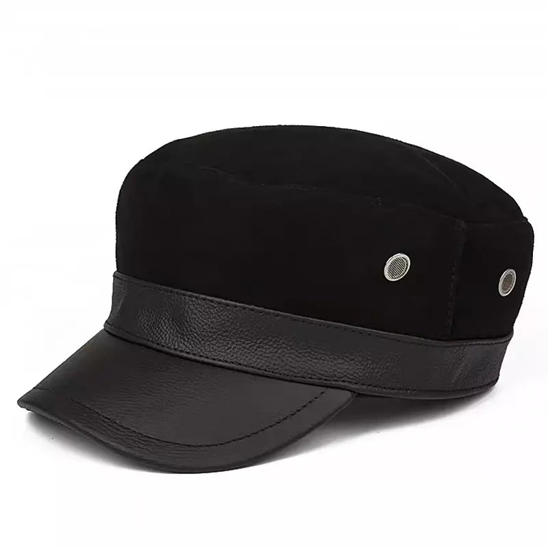 Sterling Napier™ Sailor Cap Leather Visor Suede Crown