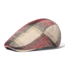 Sterling Retro Checkered™ Cheesecutter Linen Plaid Flat Cap