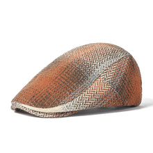 Sterling Retro Checkered™ Cheesecutter Linen Plaid Flat Cap