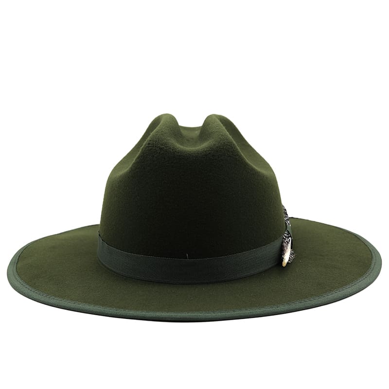 Sterling Raleigh Feather™ Green Wool Fedora Hat With Accent