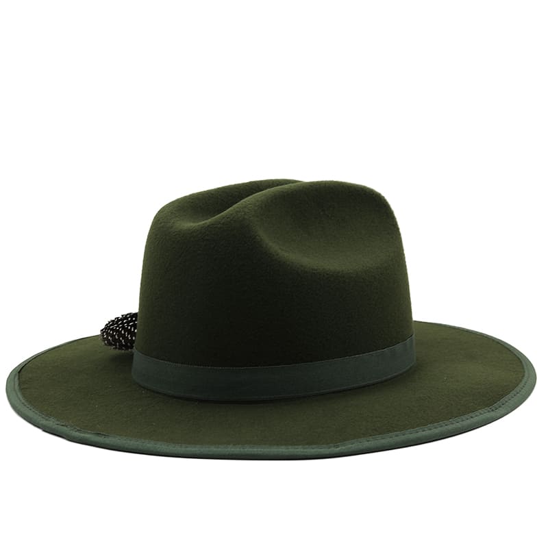 Sterling Raleigh Feather™ Green Wool Fedora Hat With Accent