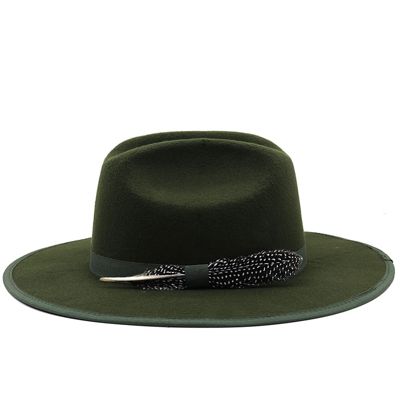 Sterling Raleigh Feather™ Green Wool Fedora Hat With Accent