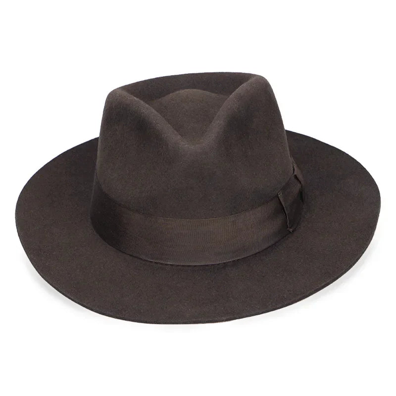 Sterling Richardson Retro™ Wool Fedora Hat Virgin Wool Band Detail