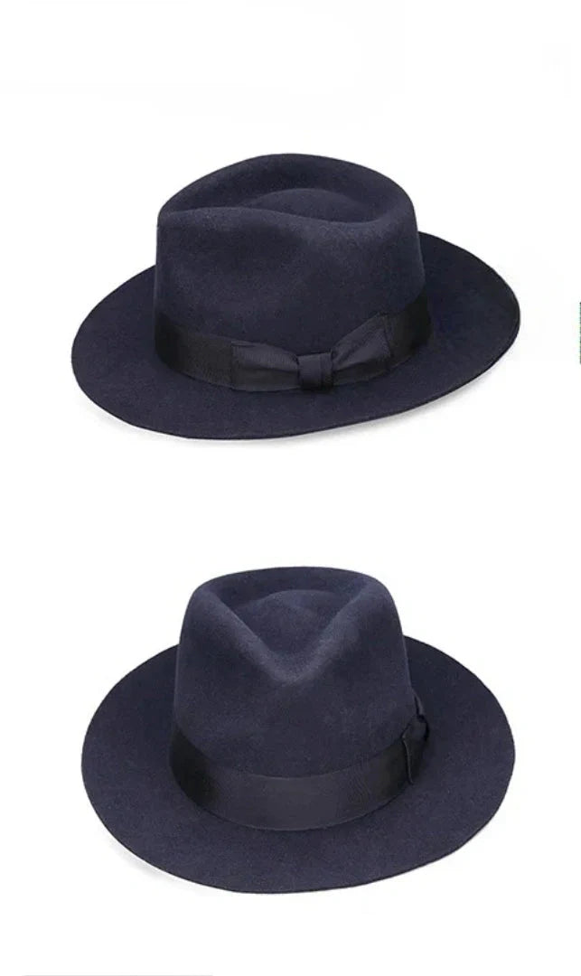 Sterling Richardson Retro™ Wool Fedora Hat Virgin Wool Band Detail