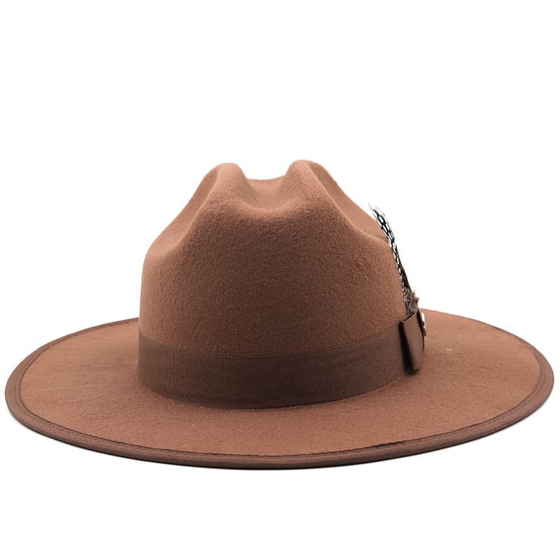 Sterling Rimini Feather™ Khaki Wool Fedora With Pheasant Band