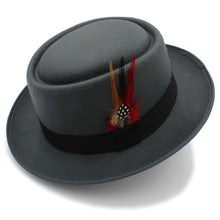 Sterling Rozzi Wool™ Pork Pie Hat Short Brim Feather Trim