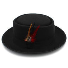 Sterling Rozzi Wool™ Pork Pie Hat Short Brim Feather Trim