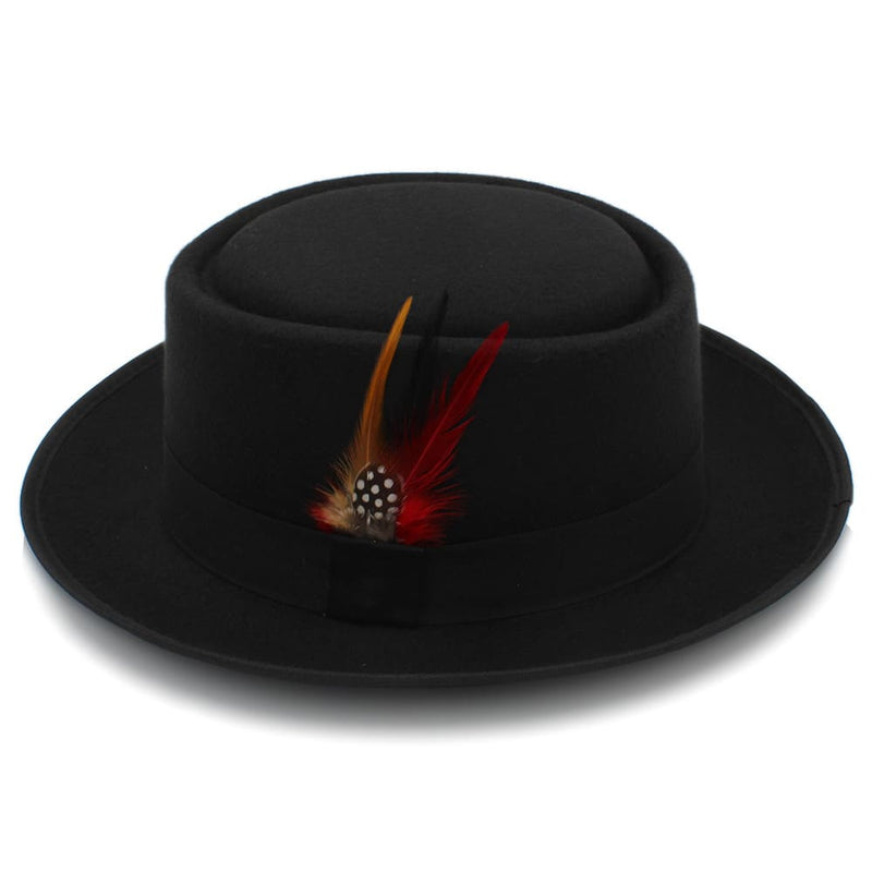 Sterling Rozzi Wool™ Pork Pie Hat Short Brim Feather Trim