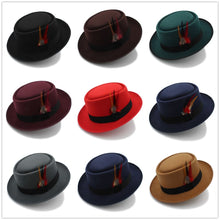 Sterling Rozzi Wool™ Pork Pie Hat Short Brim Feather Trim