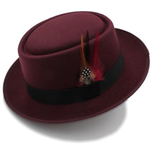 Sterling Rozzi Wool™ Pork Pie Hat Short Brim Feather Trim
