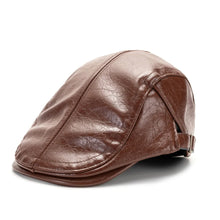 Sterling Forward Adjustable PU Leather Newsboy Cap™ Paneled Crown