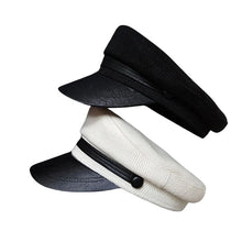 Sterling Military Cap™ Woolen Flat Crown Leather Bill