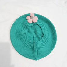 Sterling Petalwyn Toddler Beret™  Cotton Knit Flower Detail