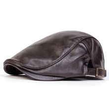 Sterling Solid PU Leather™ Newsboy Cap Adjustable Flat Visor