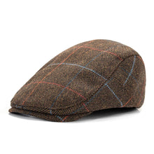 Sterling Alden Winter Flat Cap™  Wool Blend Adjustable Stripe Design