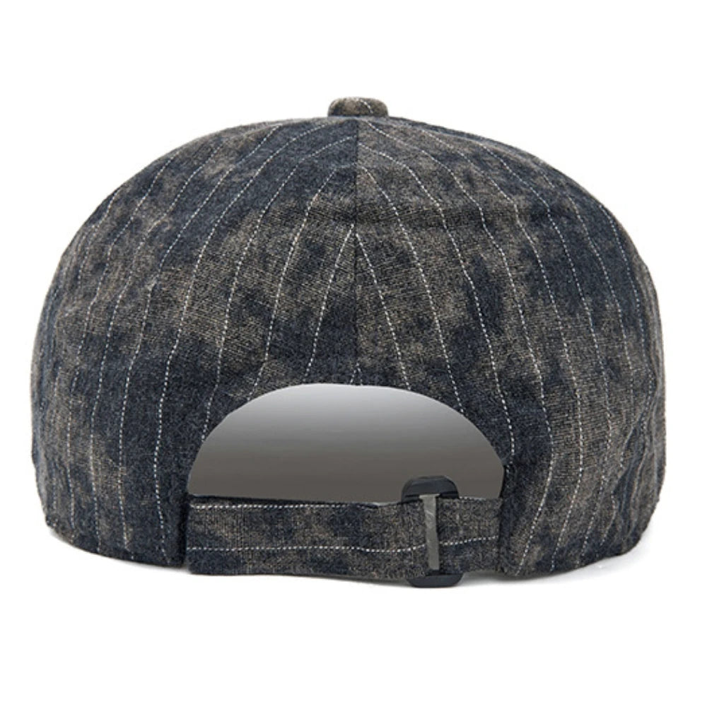 Sterling Striped Cotton Flat Cap™ Adjustable Side Buckle