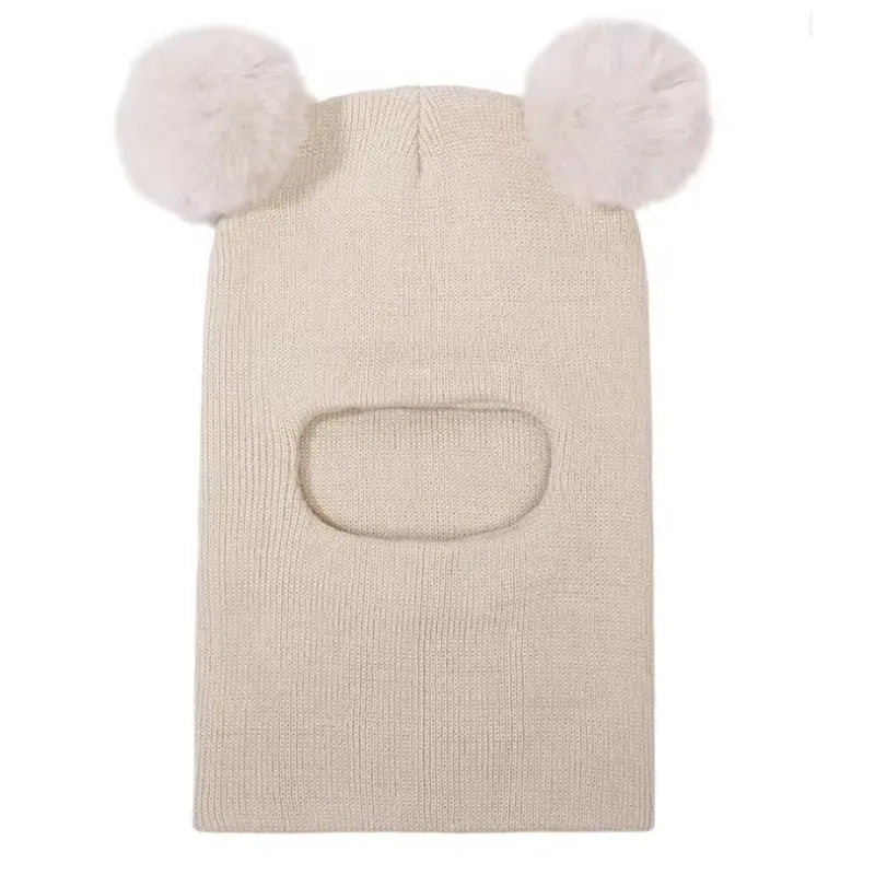 Sterling™ Double Pom Knit Balaclava Hood