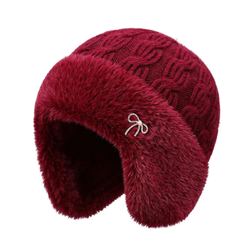 Sterling™ Marlowe Fleece Knit Beret Cap With Plush Ear Flaps