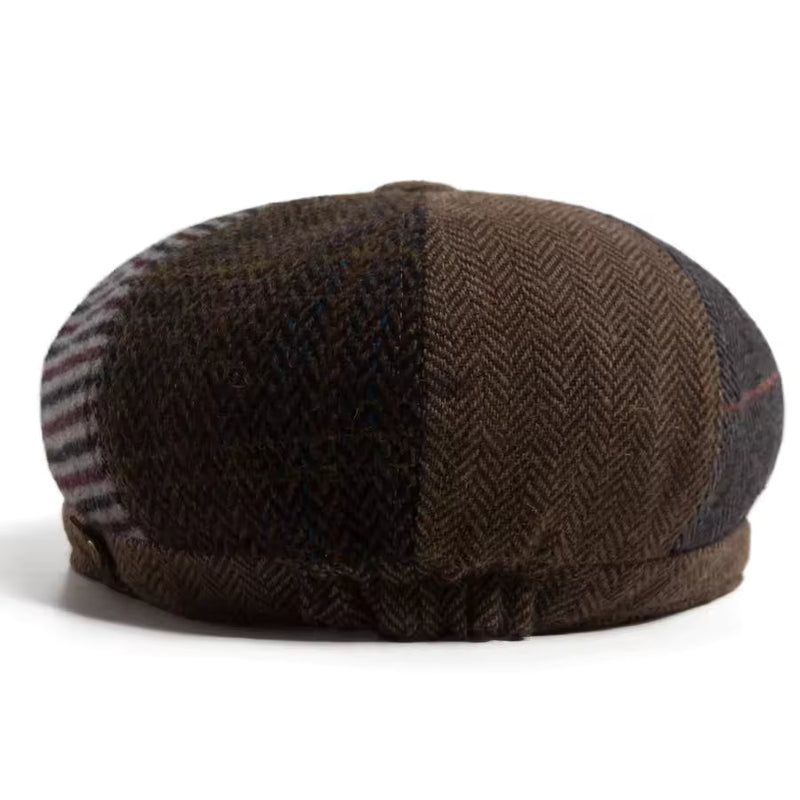 Sterling Vintage Newsboy™ Octagonal Herringbone Elastic Cap