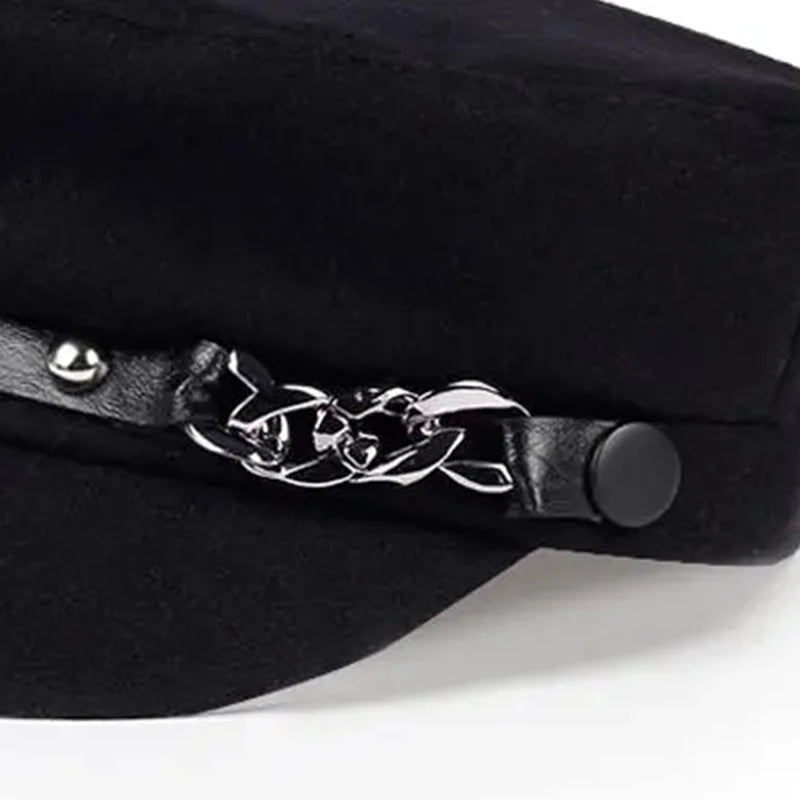 Sterling Rivet Chain Military Cap™ Flat Top Fabric Chain Trim