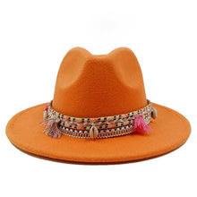 Sterling Fedora Hat™ Bohemian Shell & Tassel Band