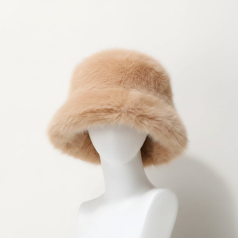 Sterling Solea Winter Bucket Hat™ Faux Mink Plush Bright Yellow