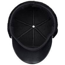 Sterling Black Leather Fur™ Baseball Cap Faux Fur Earflaps