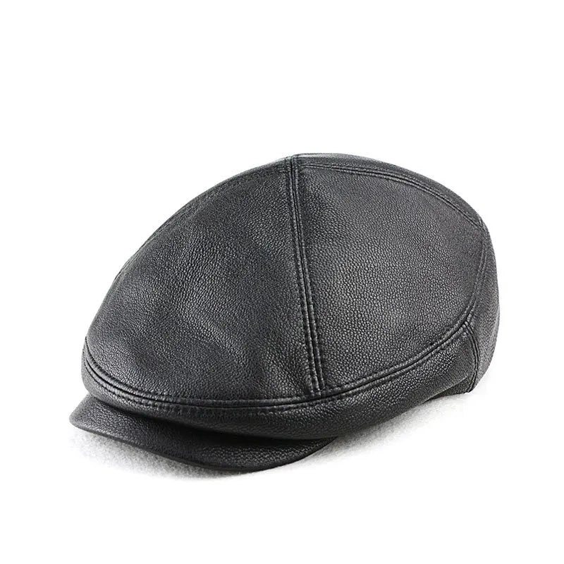 Sterling Aldren Leather Flat Cap™ With Hand Stitched Crown