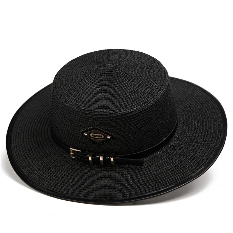 Sterling French Retro Flat™ Straw Sun Hat Wide Brim