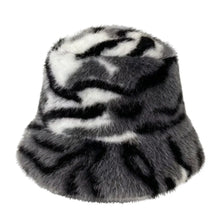 Sterling Tiger Face Faux Fur Beret Hat™ With Animal Pattern Detail