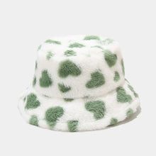 Sterling Amora Faux Fur Bucket Hat™ with Heart Print