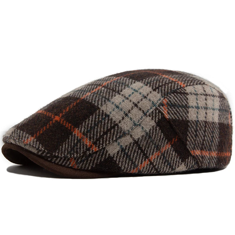 Sterling Winter Wool Color Grid Flat Cap™ Wool Blend Plaid Finish