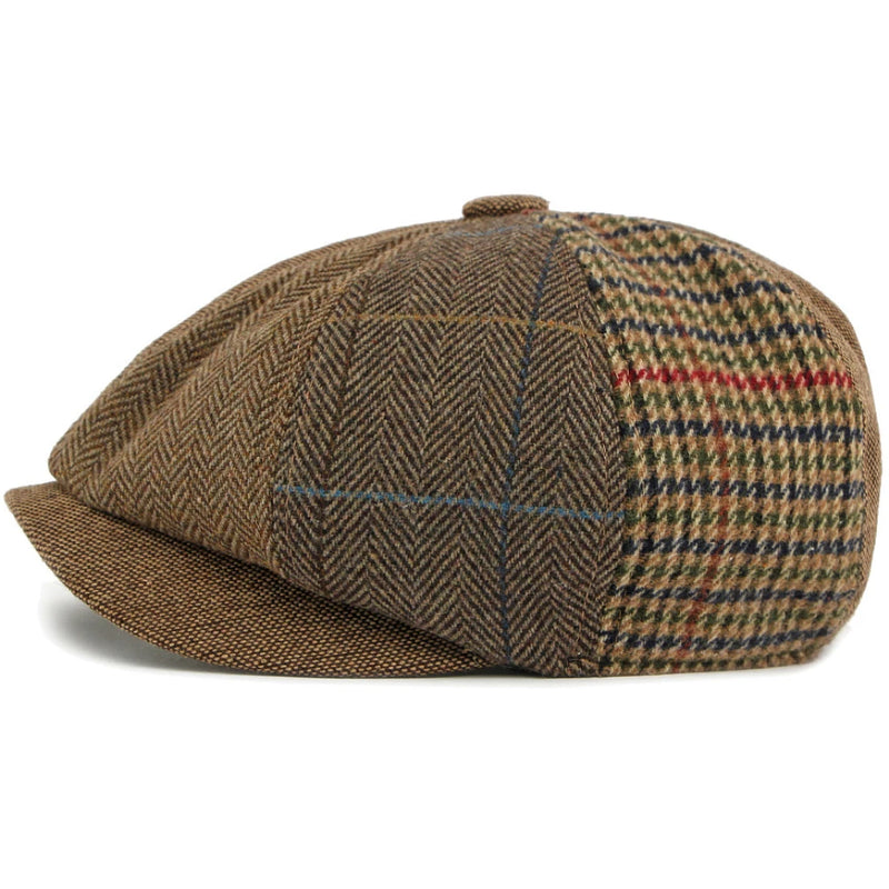 Sterling HT4942 Plaid Wool Blend Beret™ with Patchwork Design