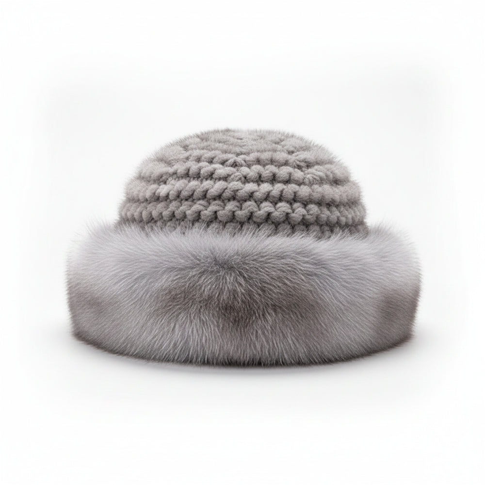 Sterling Norelle Winter Beanie™ - Knitted Mink & Fox Fur
