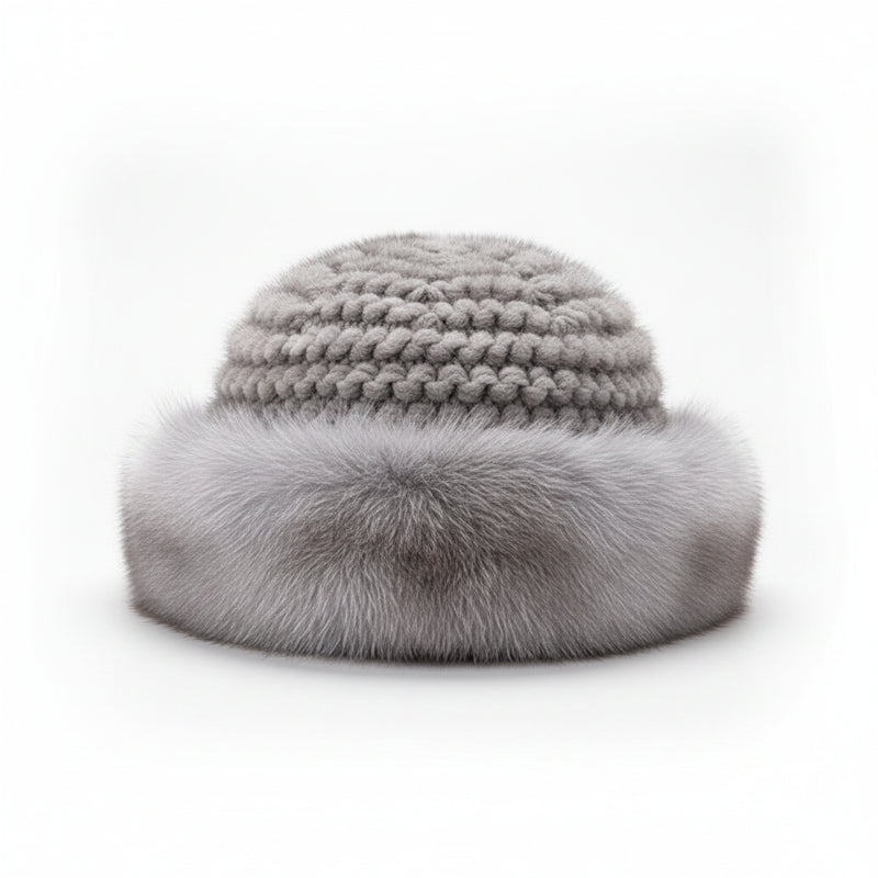 Sterling Norelle Winter Beanie™ - Knitted Mink & Fox Fur