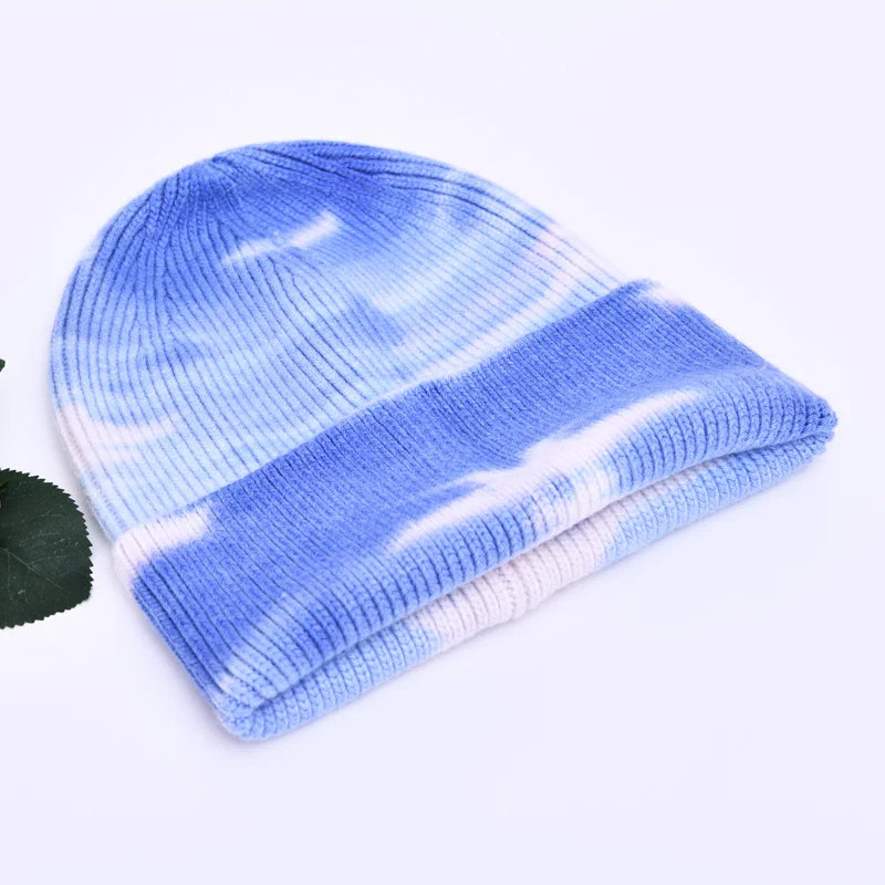 Sterling Aurielle Tie Dye Cashmere Beanie with Fur Pom™